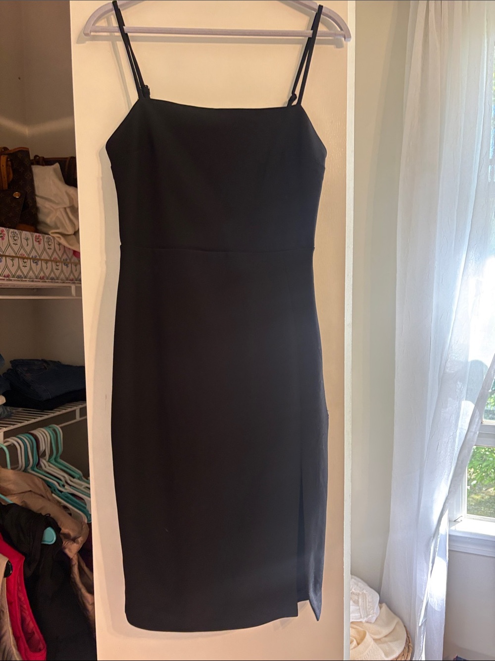 Express Black Spaghetti-Strap Mini Dress